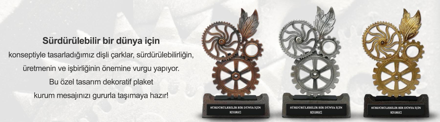 Sürdülebilirlik ve işbirliği temalı dekoratif plaket