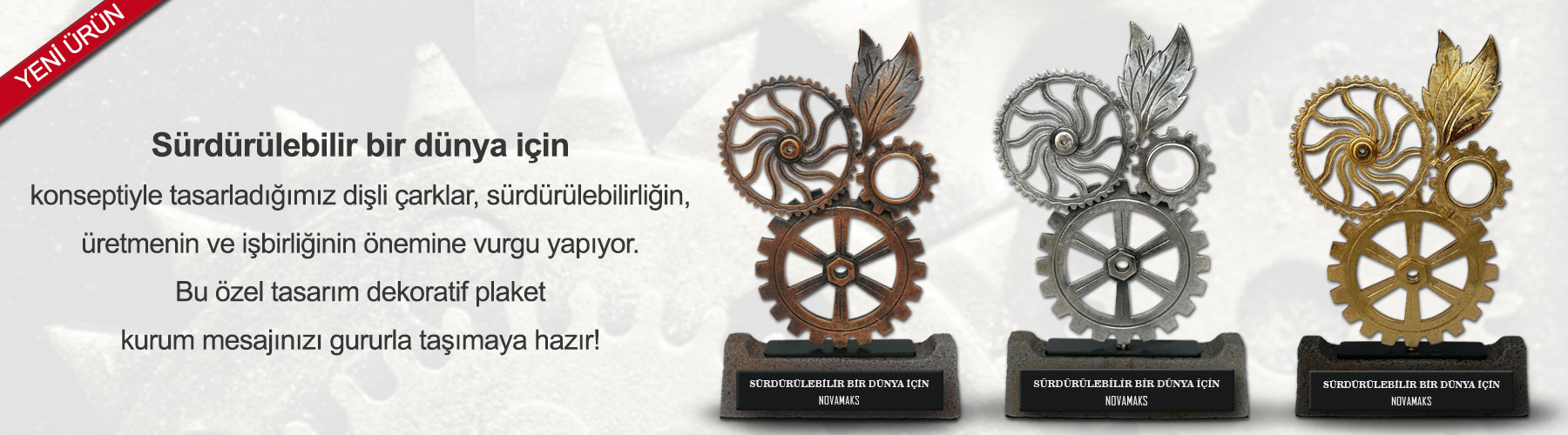 Sürdülebilirlik ve işbirliği temalı dekoratif plaket