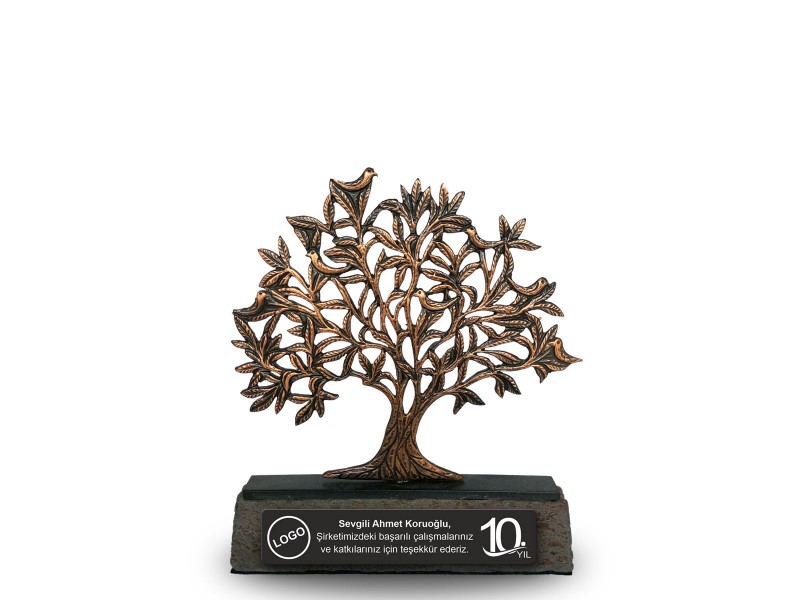 Tree of Life with Birds Decorative Seniority Award (Small, 5 Colors)