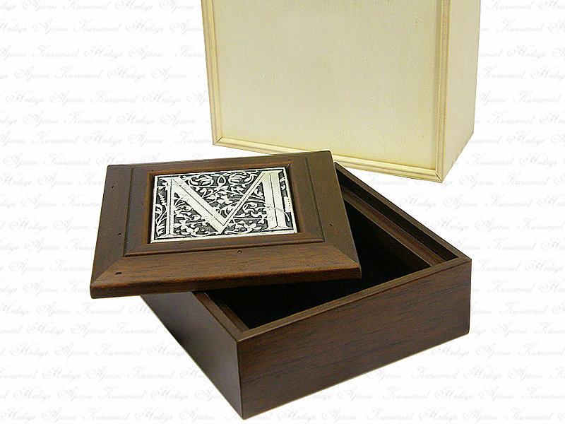 Solid Wooden Box with Letters
