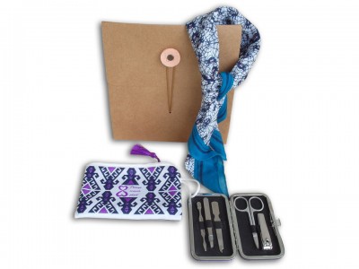 Gift Set with Manicure Set, Wallet and Scarf