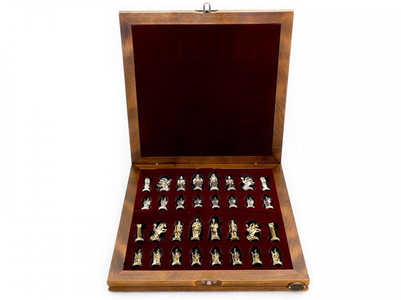 Handcrafted Small Chess Set with Cover