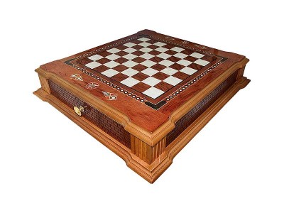 Handcrafted Castle Design Chess Set with Drawer