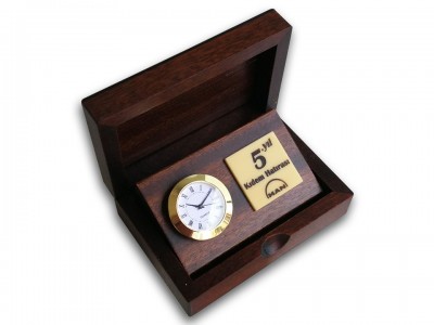 Wooden Seniority Plaquet with Clock