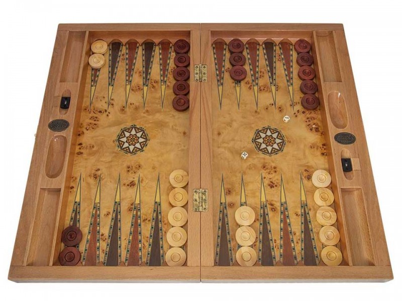 Engraved Wooden Backgammon