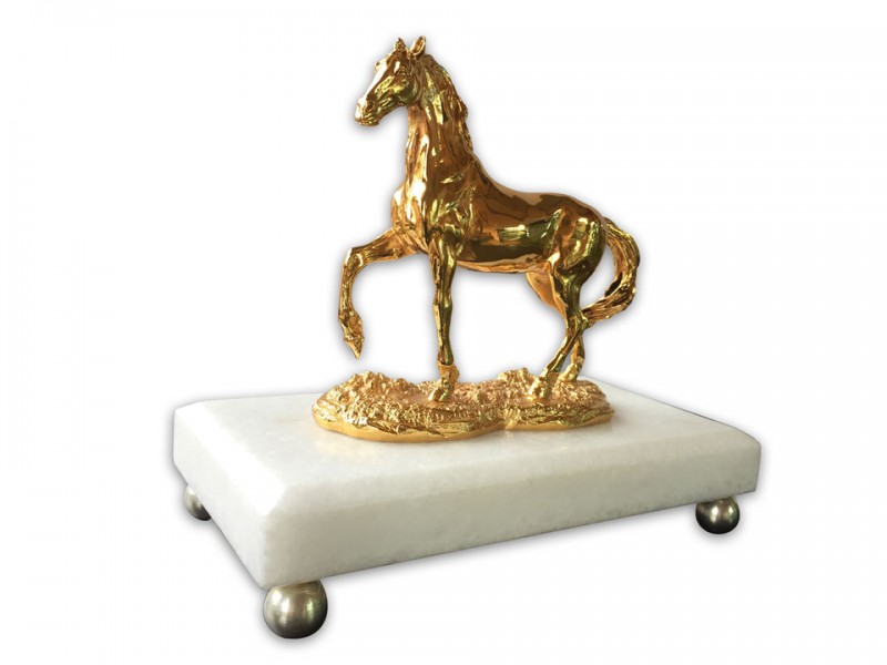 Gold Color Plated Decorative Horse