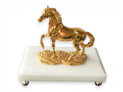 Gold Color Plated Decorative Horse