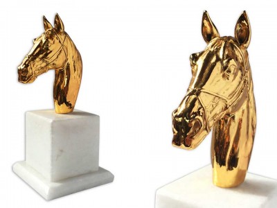 Golden Color Plated Decorative Horse Bibelot