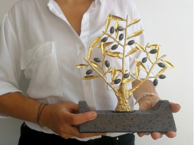 Olive Tree Decorative Plaque Gold