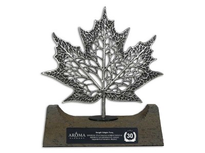 Sycamore Leaf Decorative Plaque Silver (Large)