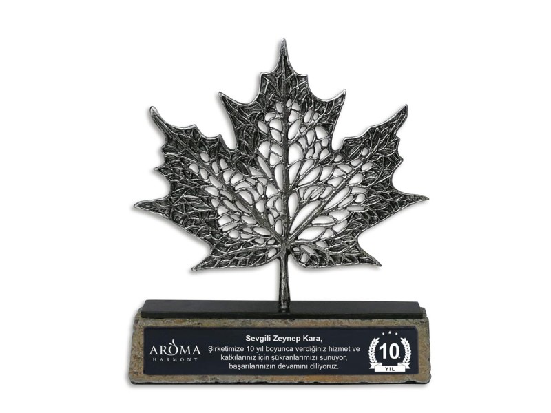 Sycamore Leaf Decorative Plaque Silver (Small)