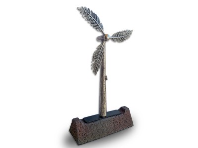 Sustainability Icon Wind Turbine Decorative Award Silver
