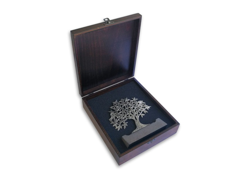 Bird Tree of Life Decorative Object Medium Size (Silver)