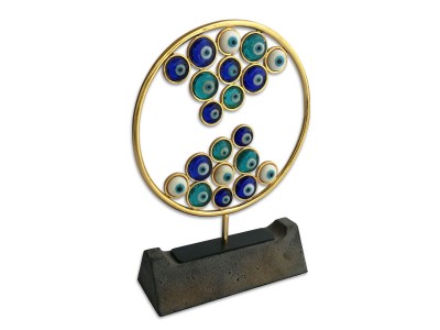 Evil Eye Beads Decorative Plaque (Gold)