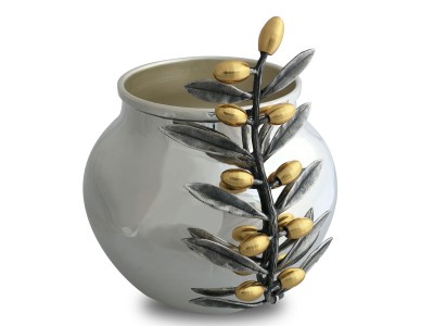 Özel Tasarım Zeytin Dallı Gümüş Vazo