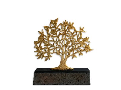 Kuşlu Hayat Ağacı Dekoratif Obje Altın (Küçük)