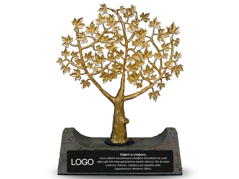 Large Sycamore Tree Gold Decorative Award