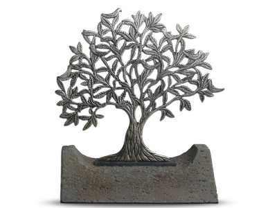 Bird Tree of Life Decorative Object Silver (XL Large)