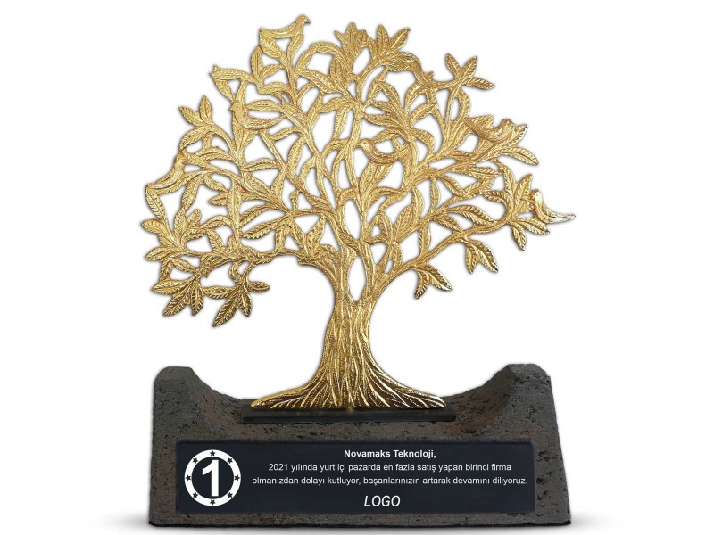 Bird Tree of Life Decorative Plaque Gold (XL Large)