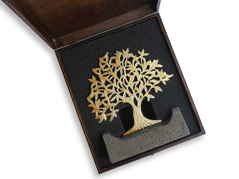 Bird Tree of Life Decorative Plaque Gold (XL Large)