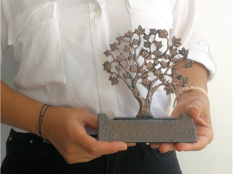 Çınar Ağacı Dekoratif Plaket (Antik Bronz)