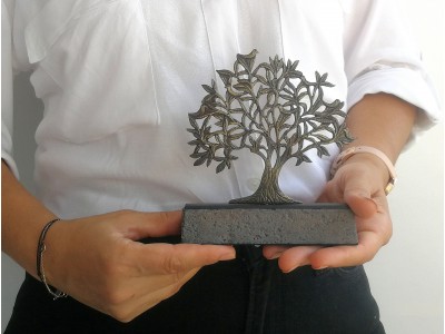 Bird Tree of Life Decorative Plaque Antique Brass (Small)
