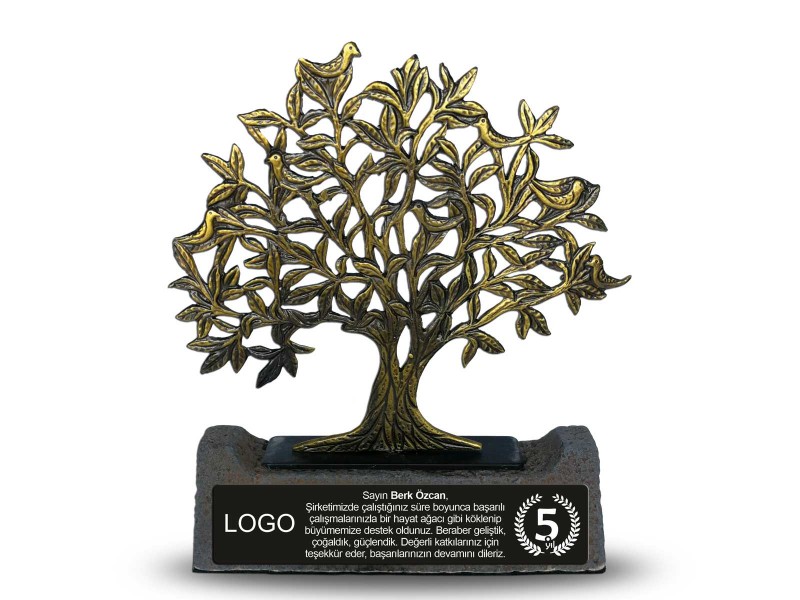 Tree of Life with Birds Decorative Seniority Award (Medium, 5 Color)