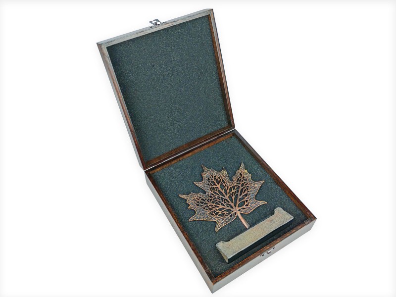 Çınar Yaprağı Dekoratif Plaket Antik Bronz (Orta Boy)