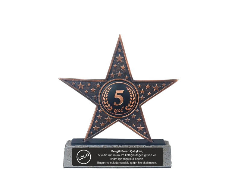 Yıldızımız Sensin Temalı Dekoratif Plaket (Antik Bronz)