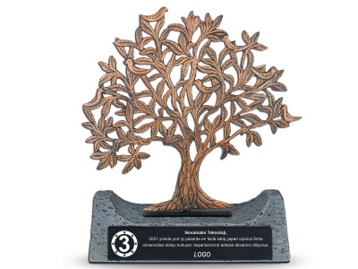 Kuşlu Hayat Ağacı Dekoratif Plaket Antik Bronz (XL Büyük)