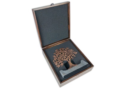 Kuşlu Hayat Ağacı Dekoratif Plaket Antik Bronz (XL Büyük)