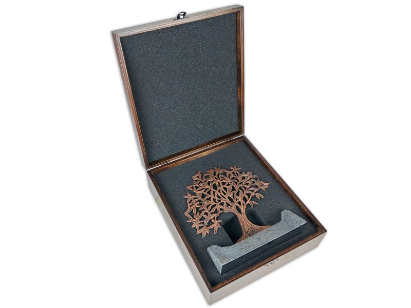 Kuşlu Hayat Ağacı Dekoratif Plaket Antik Bronz (XL Büyük)
